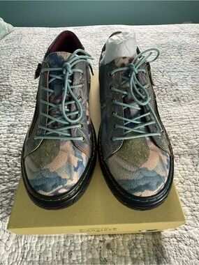 Spring Step Women's Lace-Up Camouflage Multi-Color Boots